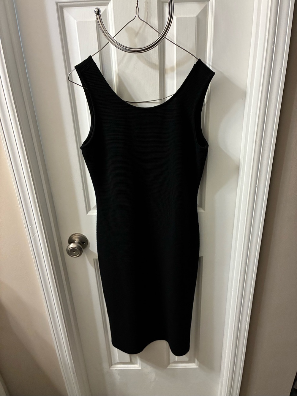 Sleeveless Black Midi Sheath Dress